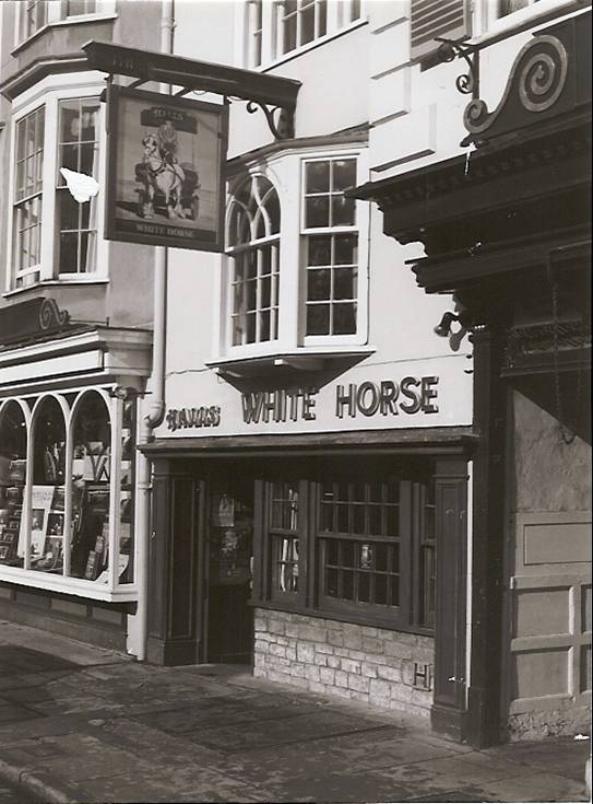 Black And White Horse Photography. The White Horse Pub.